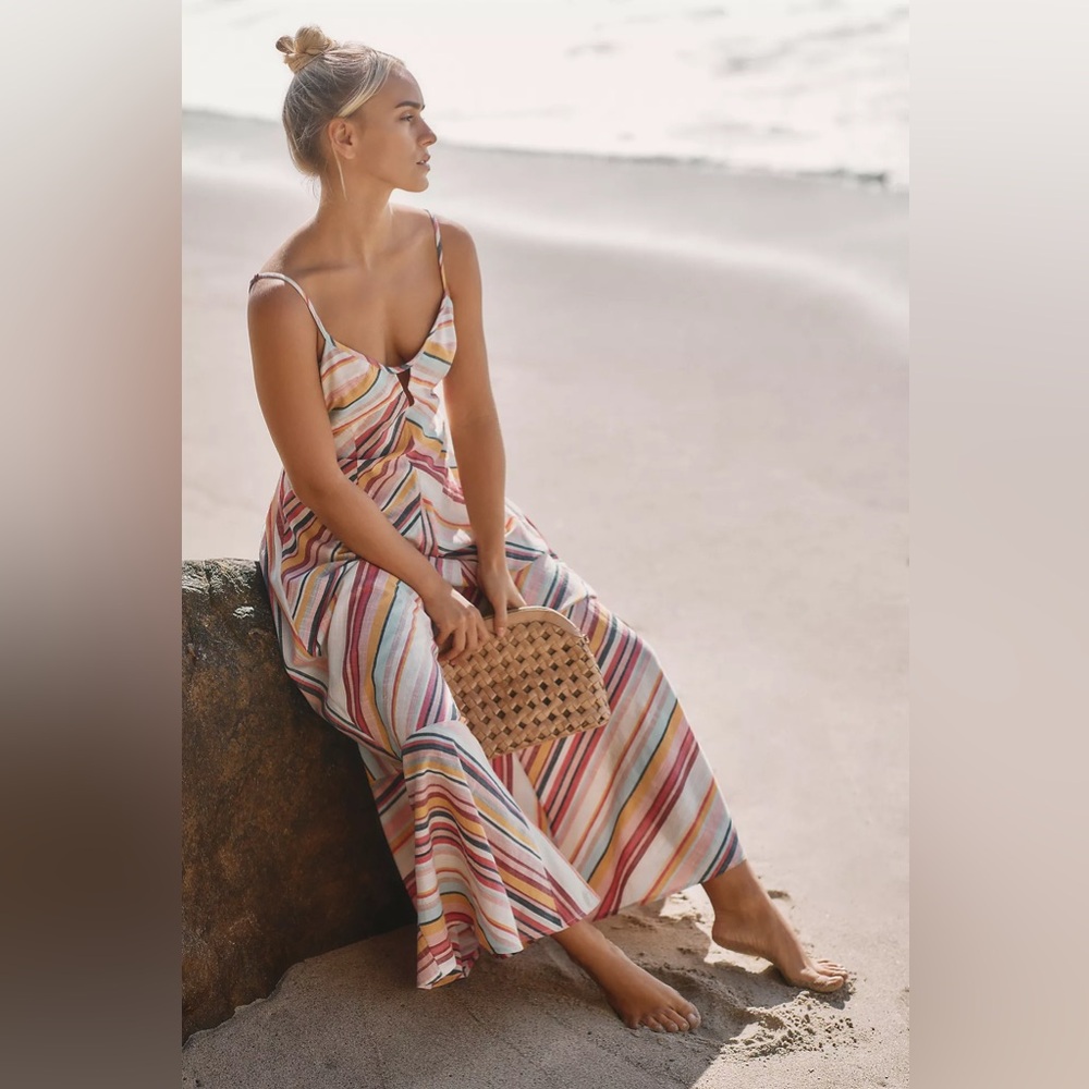 NWOT Anthropologie Striped Maxi Dress